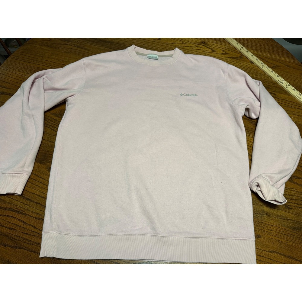 Columbia Sportswear Large Pink Crewneck Sweatshirt Pullover Logo Classic